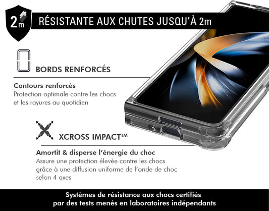 Coque renforcée Samsung Galaxy Z Fold 5 DUO 2m Transparente + Garantie à vie